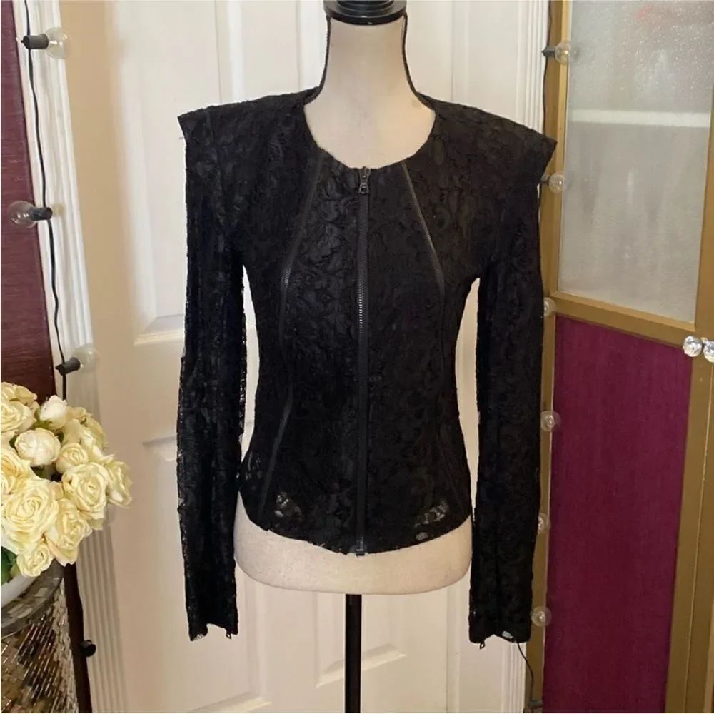 Alexis Elegant Black Lace Women's Jacket, S
